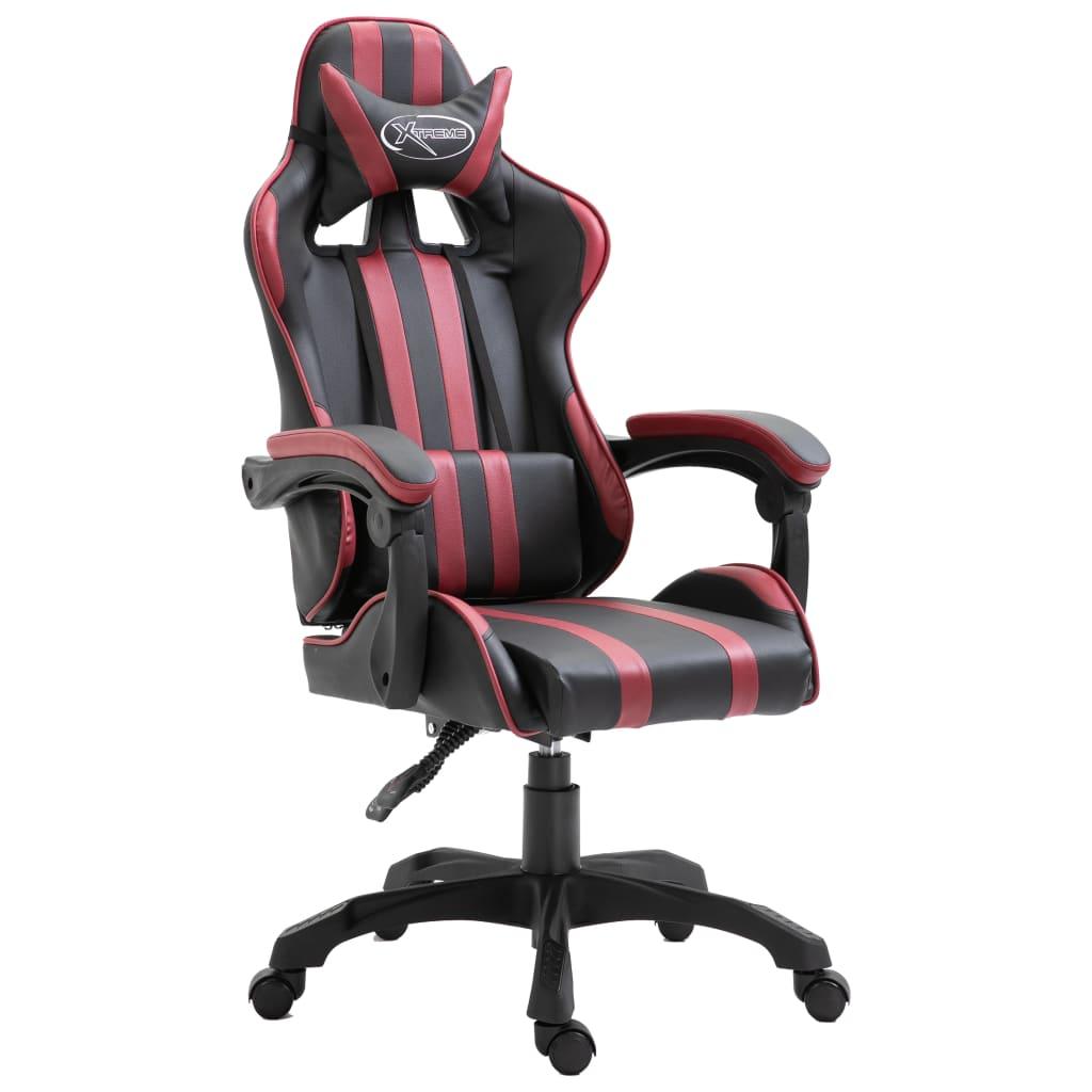 Gamingstol kunstlæder vinrød