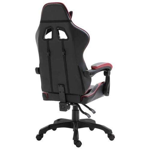 Gamingstol kunstlæder vinrød