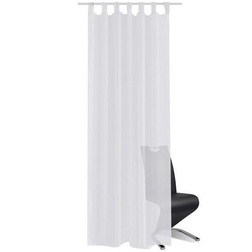 Hvidt Gardin I Tyndt Stof 140 x 175 cm 2 dele