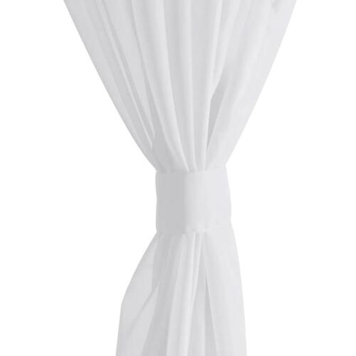 Hvidt Gardin I Tyndt Stof 140 x 175 cm 2 dele