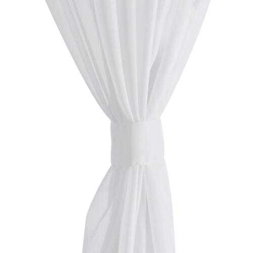Hvidt gardin i tyndt stof 140 x 245 cm, 2 stk