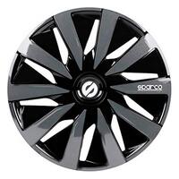 Hjulkapsel Sparco Lazio Sort/Grå 15" (4 uds)