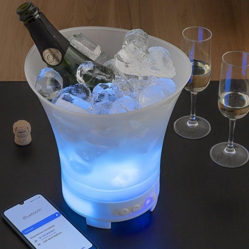 Sonice LED-isspand med Bluetooth-højttaler - genopladelig, gennemsigtig