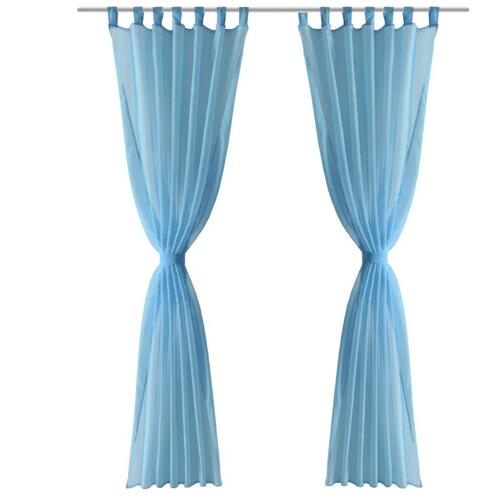 Turkis gardin 140 x 245 cm 2 stk