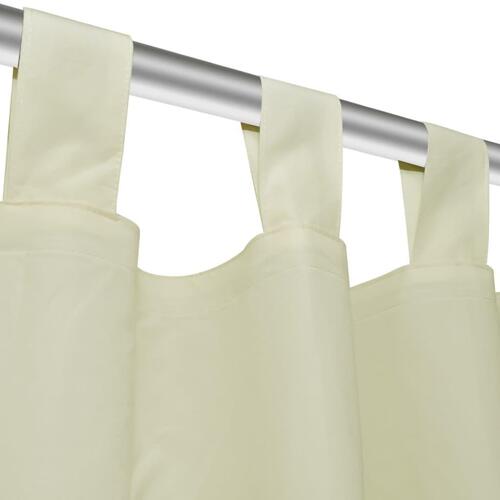 Gardiner i mikro-satin med løkker 2 stk. 140 x 175 cm cremefarvet