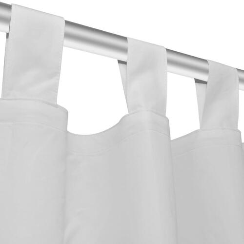 Gardiner i mikro-satin med løkker 2 stk. 140 x 225 cm hvid