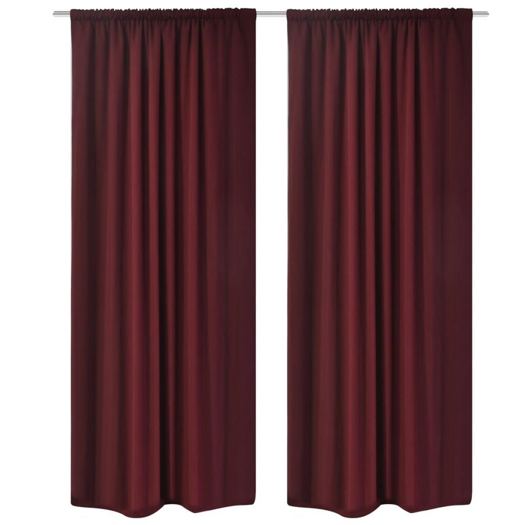 Lysdæmpende gardiner 2 stk. dobbelt lag 140 x 245 cm bordeaux