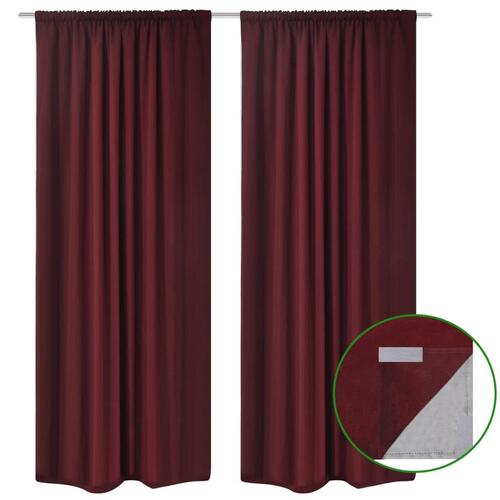 Lysdæmpende gardiner 2 stk. dobbelt lag 140 x 245 cm bordeaux
