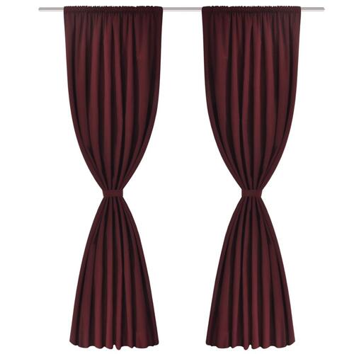 Lysdæmpende gardiner 2 stk. dobbelt lag 140 x 245 cm bordeaux