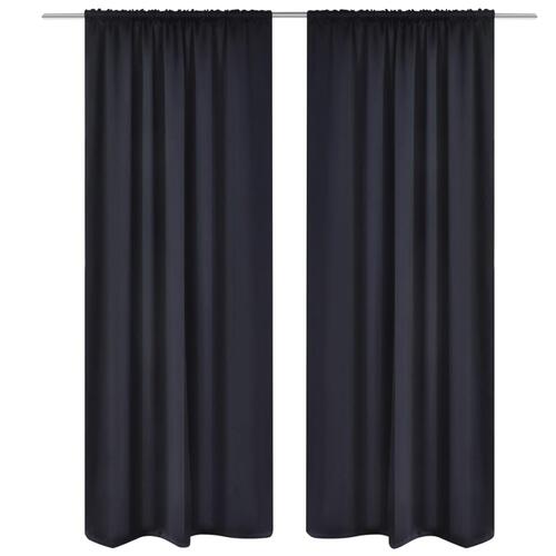 2 stk Sort Blackout Gardiner 135 x 245 cm