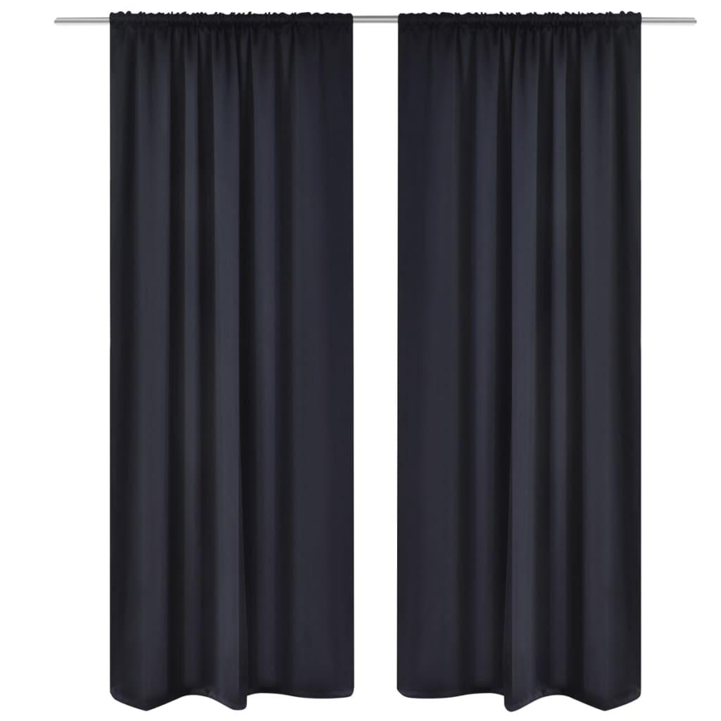2 stk Sort Blackout Gardiner 135 x 245 cm