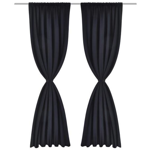 2 stk Sort Blackout Gardiner 135 x 245 cm