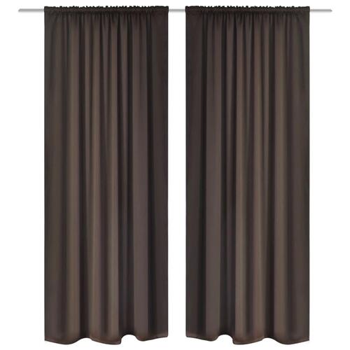 2 stk Brun Blackout Gardiner 135 x 245 cm