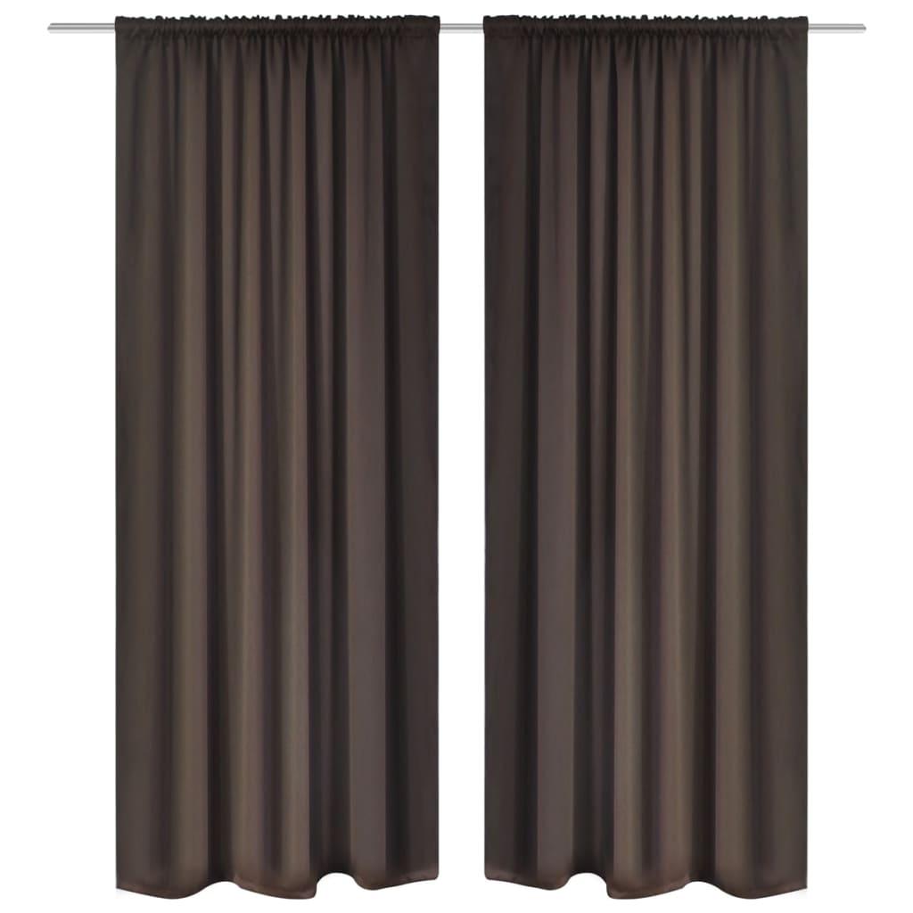 2 stk Brun Blackout Gardiner 135 x 245 cm