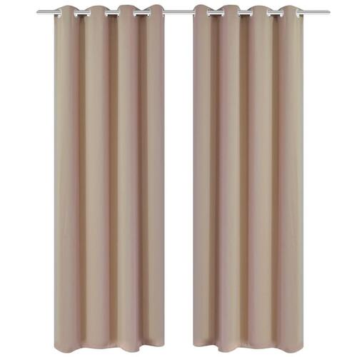 Lysdæmpende gardiner med metalringe 2 stk. creme 135 x 245 cm