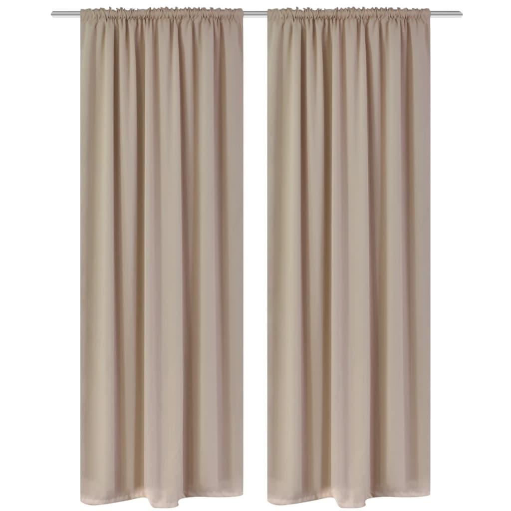 Gardiner 2 stk. 135x245 cm mørklægning cremefarvet
