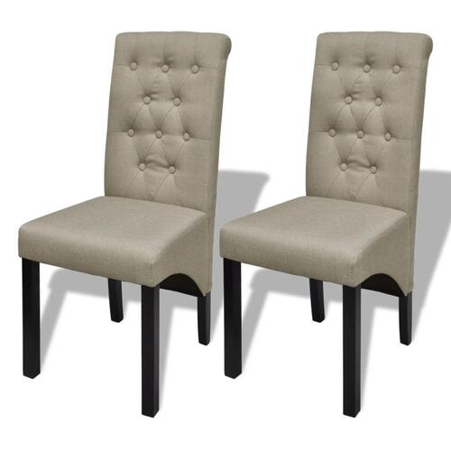 Spisebordsstole 2 stk. stof beige