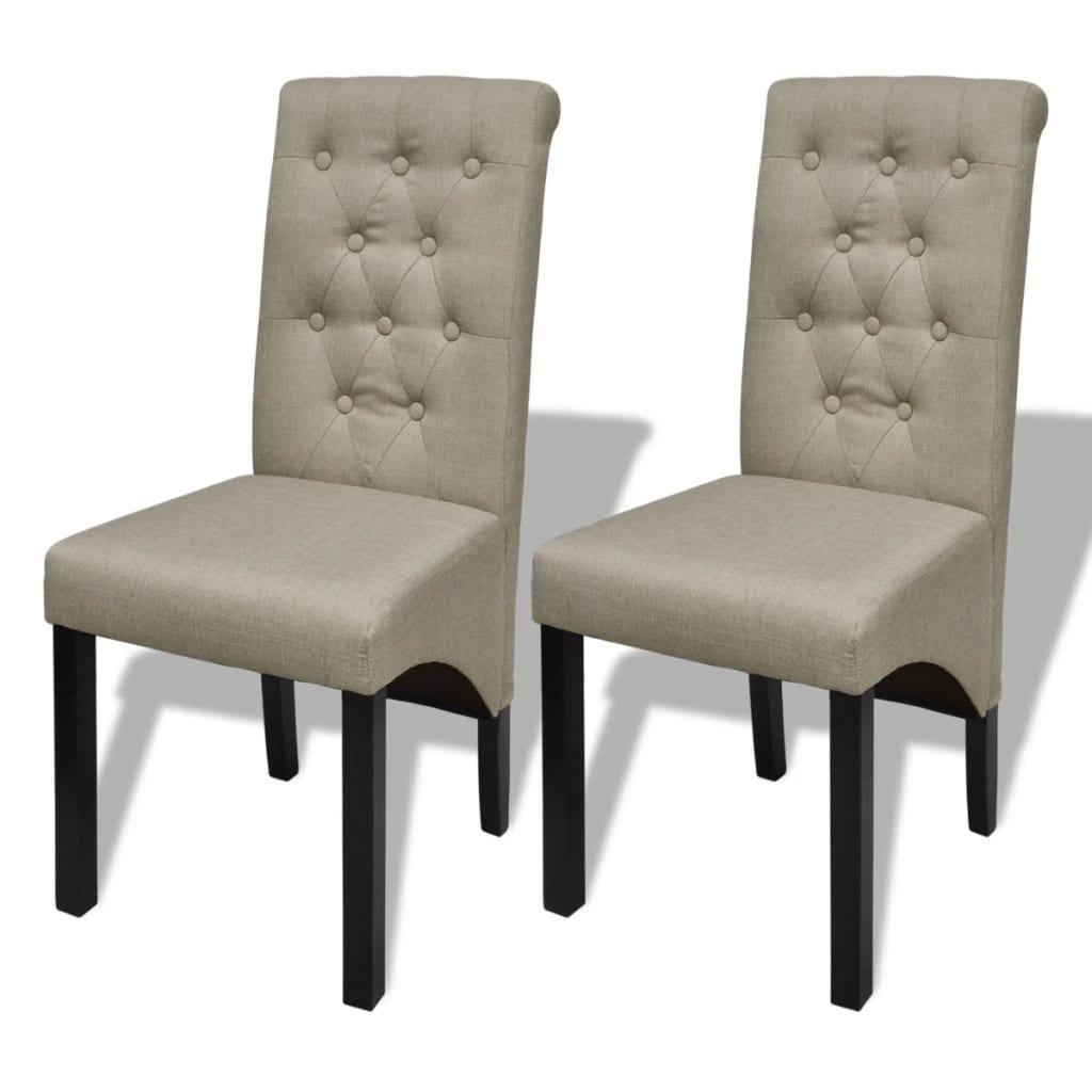 Spisebordsstole 2 stk. stof beige