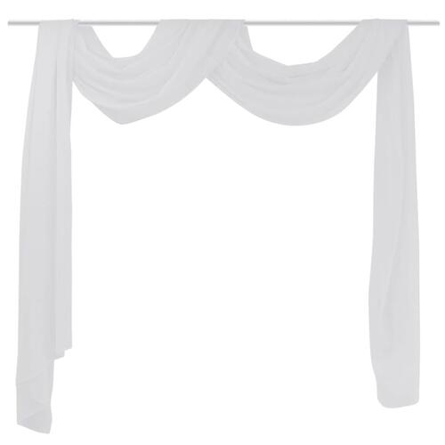 Tynde voile gardiner 140 x 600 cm hvid