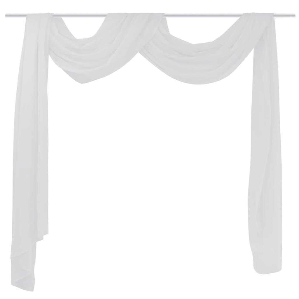 Tynde voile gardiner 140 x 600 cm hvid