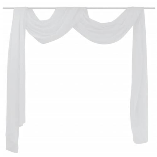 Tynde voile gardiner 140 x 600 cm hvid
