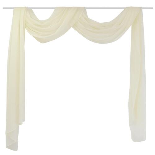 Tynde voile gardiner 140 x 600 cm cremefarvet