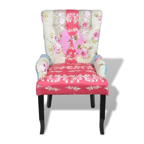 Fransk stol med patchworkdesign stof