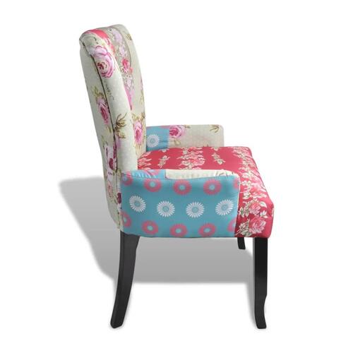 Fransk stol med patchworkdesign stof