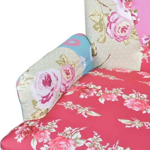 Fransk stol med patchworkdesign stof