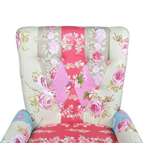 Fransk stol med patchworkdesign stof
