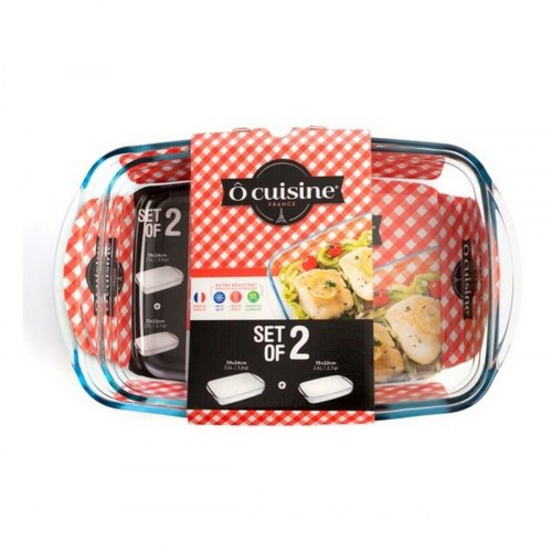 Ô Cuisine sæt med ovnfaste fade, gennemsigtigt glas (2 stk)