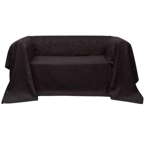 Sofaovertræk i micro-suede, brun, 210 x 280 cm
