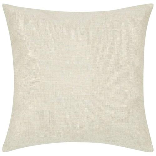 4 Beige pudebetræk linen-look 80 x 80 cm