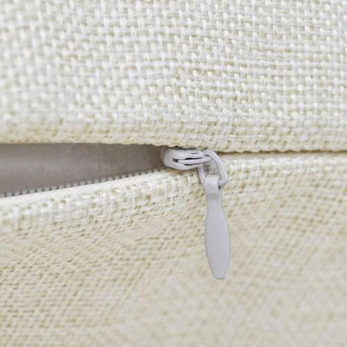 4 Beige pudebetræk linen-look 80 x 80 cm