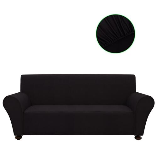 Sofabetræk elastisk polyesterjersey sort
