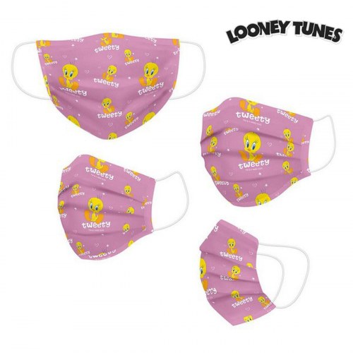 Looney Tunes genanvendelig stofmaske til børn - pink