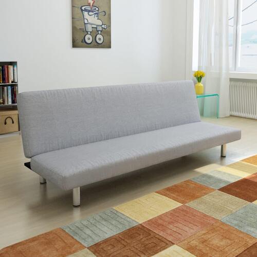 Sovesofa lysegrå polyester