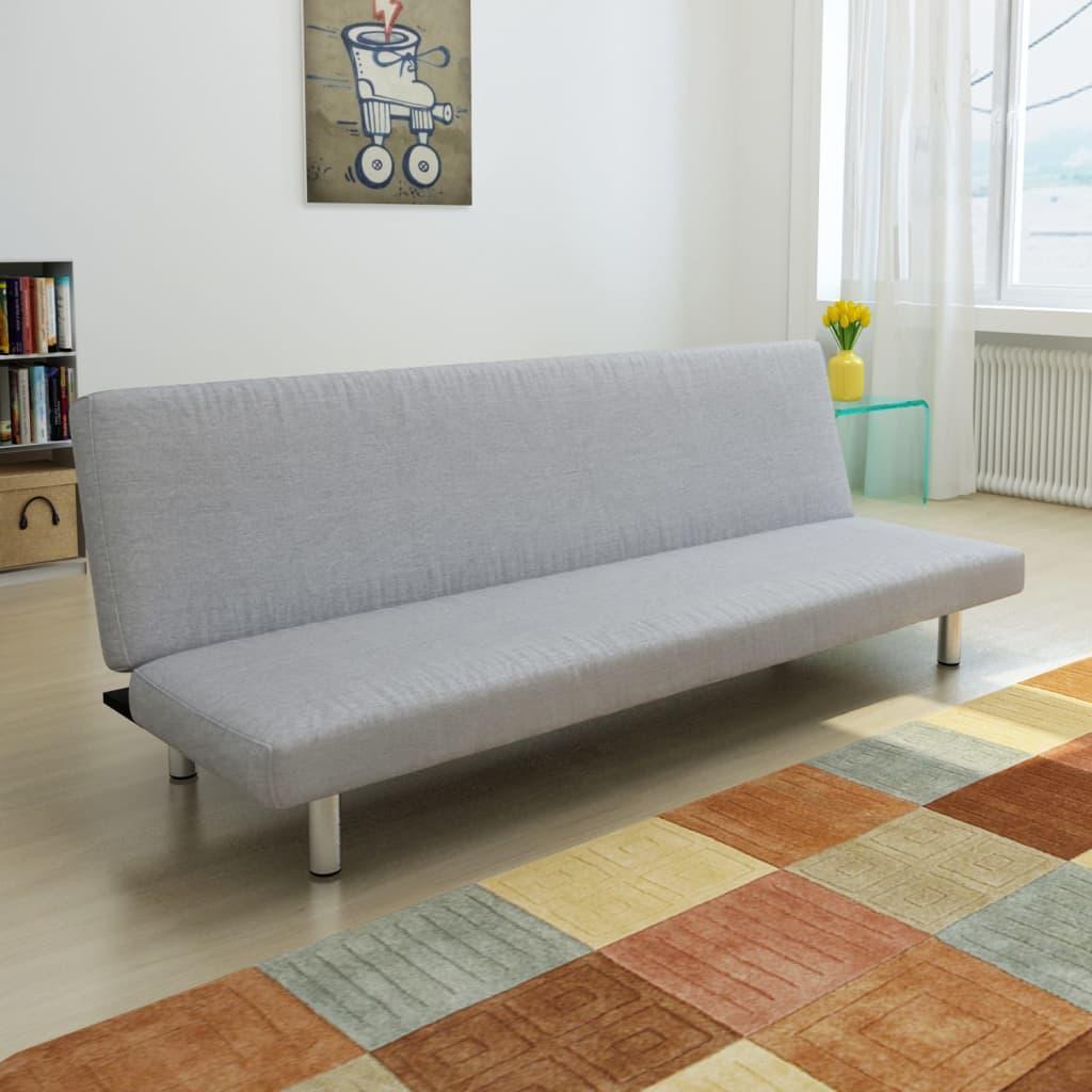 Sovesofa lysegrå polyester