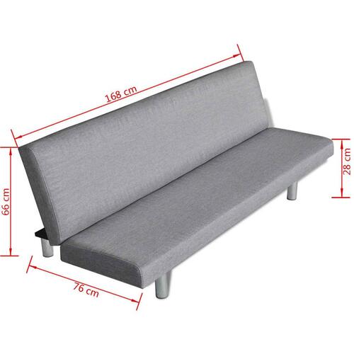 Sovesofa lysegrå polyester