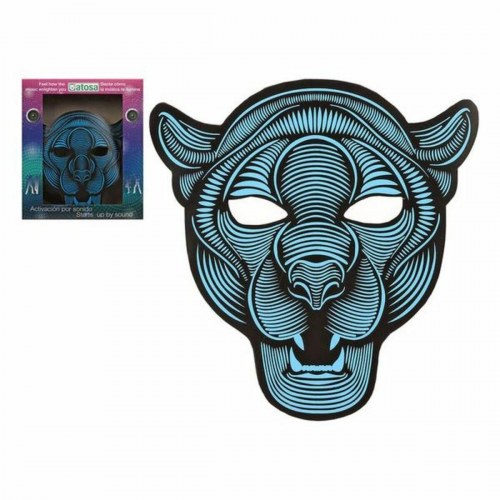 LED maske til voksne - blå/grå, lydaktiveret