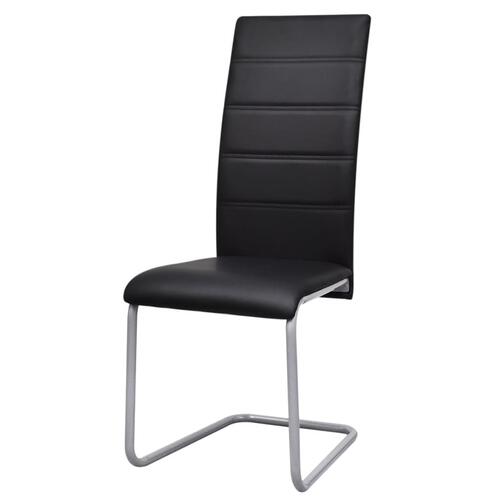 Spisebordsstole med cantilever 2 stk. kunstlæder sort