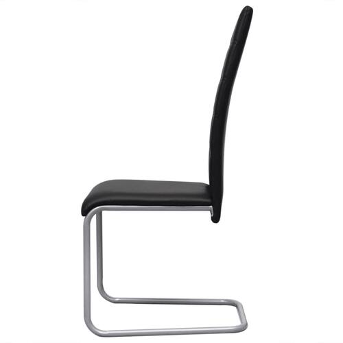 Spisebordsstole med cantilever 2 stk. kunstlæder sort