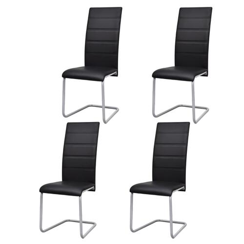 Spisebordsstole med cantilever 4 stk. kunstlæder sort