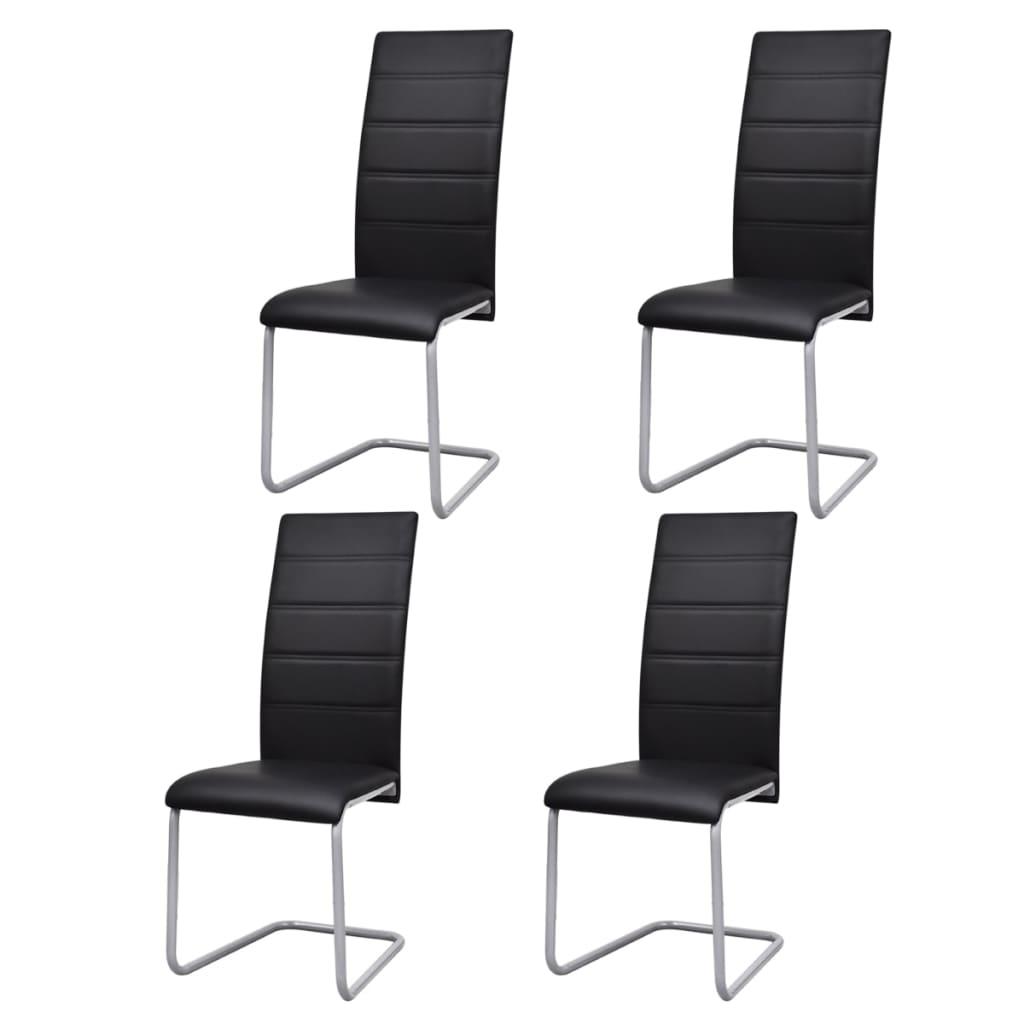 Spisebordsstole med cantilever 4 stk. kunstlæder sort
