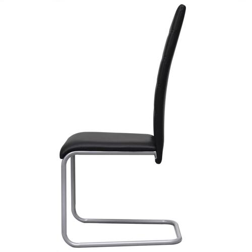Spisebordsstole med cantilever 4 stk. kunstlæder sort