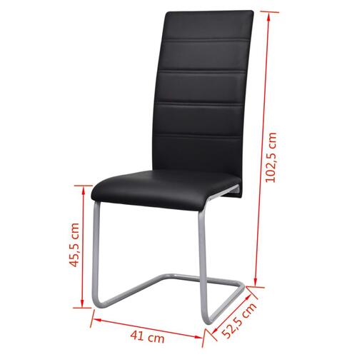Spisebordsstole med cantilever 4 stk. kunstlæder sort