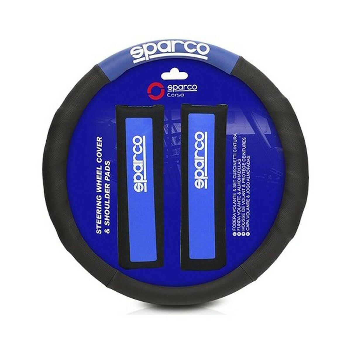 Ratbetræk med selepuder Sparco - blå/sort, universal Ø 39 cm
