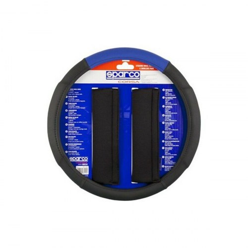 Ratbetræk med selepuder Sparco - blå/sort, universal Ø 39 cm