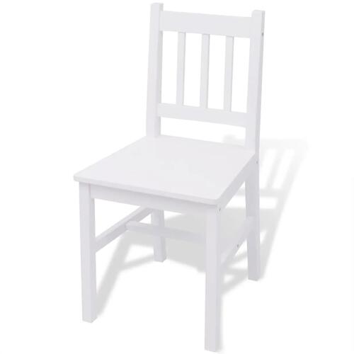 Spisebordssæt 7 dele fyrretræ hvid