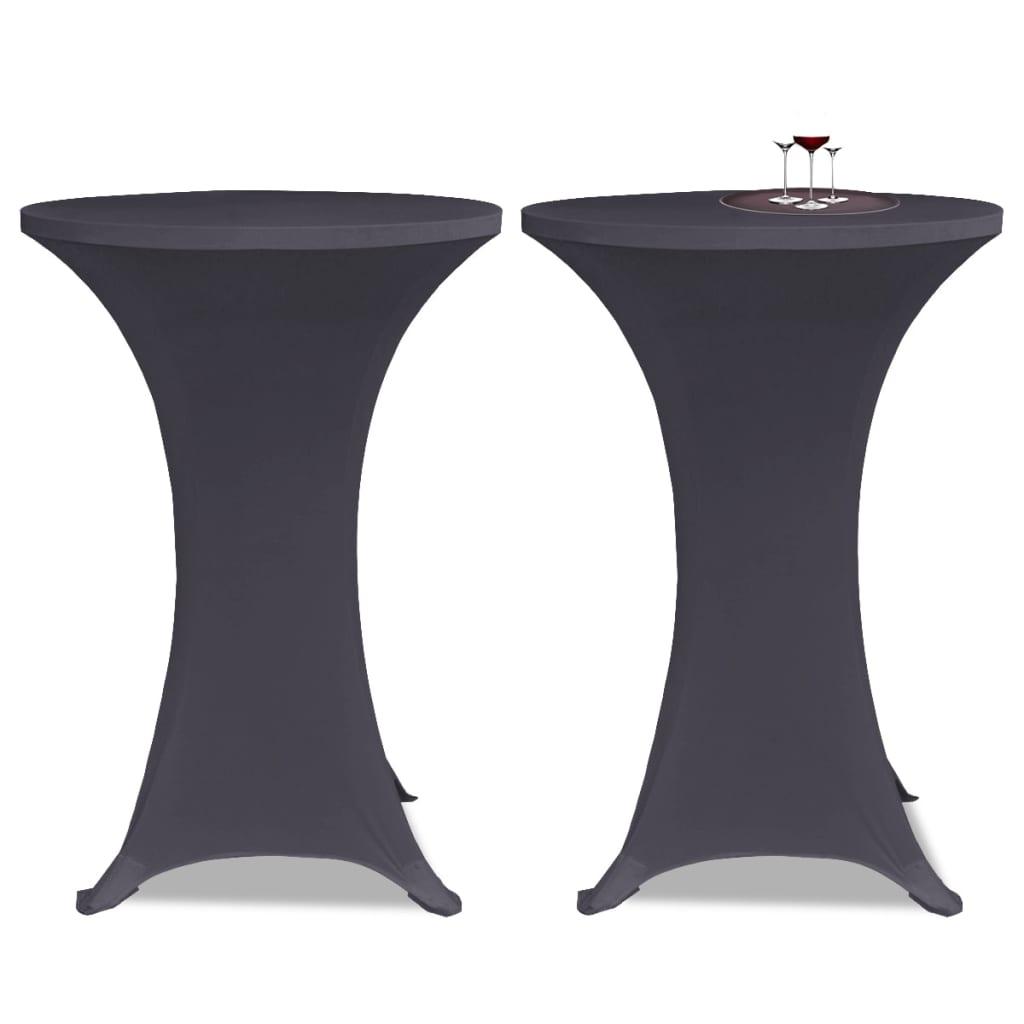 Bordovertræk i stretch 2 stk. 60 cm antracit